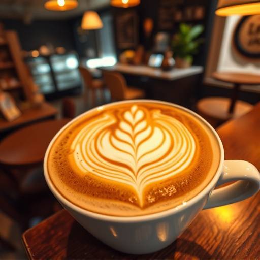 A beautifully poured latte with intricate latte art.