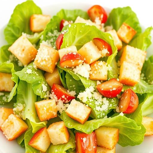 A classic Caesar salad with romaine lettuce, croutons, and Parmesan cheese.